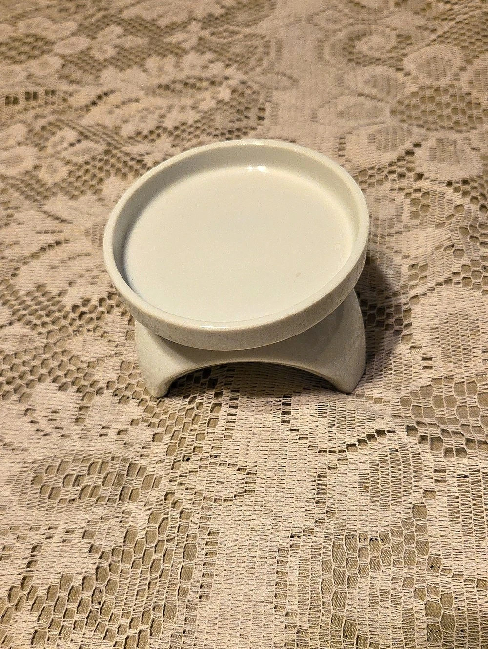 White Raised-Base Serveware Dish